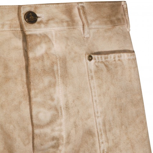 BEIGE COTTON JEANS