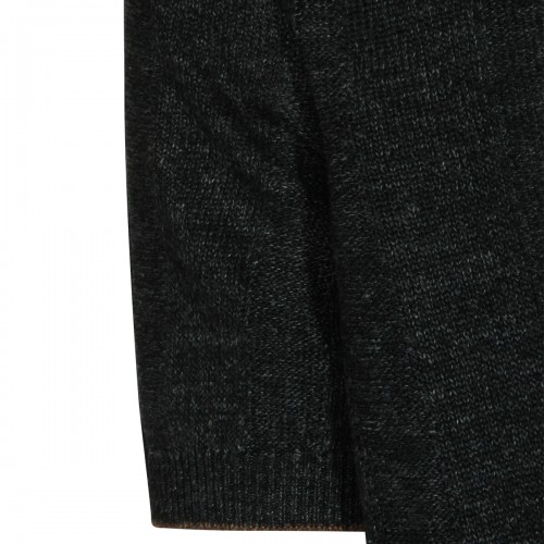 NAVY LINEN COTTON BLEND POLO SHIRT