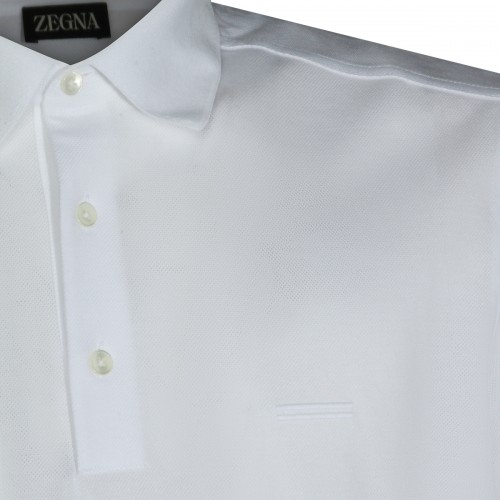 WHITE COTTON POLO SHIRT