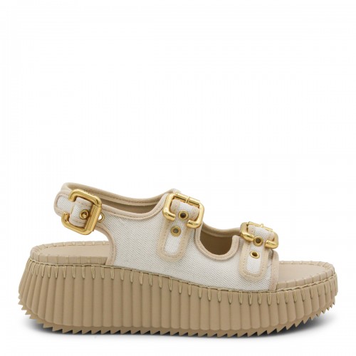 BEIGE LEATHER SANDALS