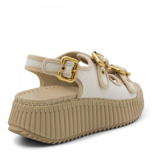 BEIGE LEATHER SANDALS