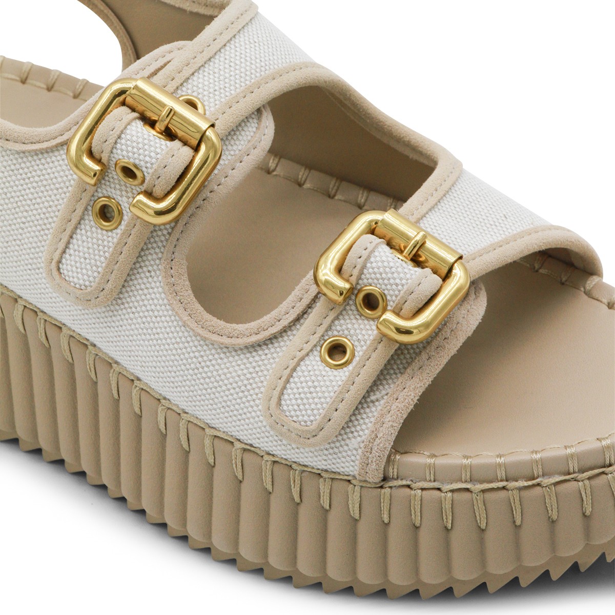 BEIGE LEATHER SANDALS