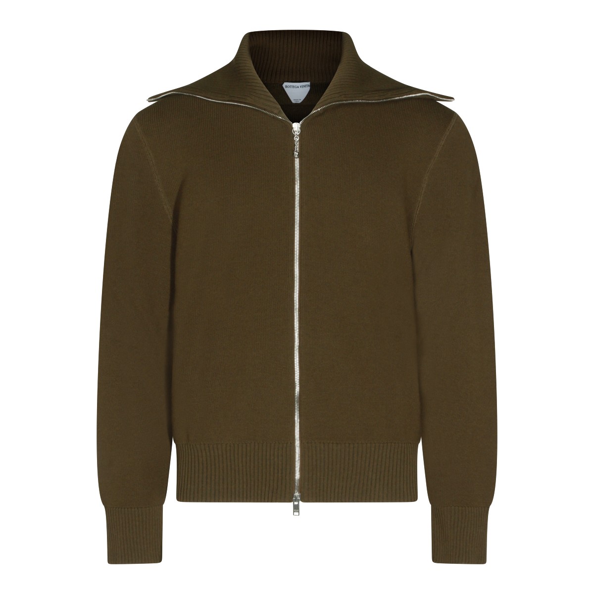 BROWN WOOL COTTON BLEND KNITWEAR