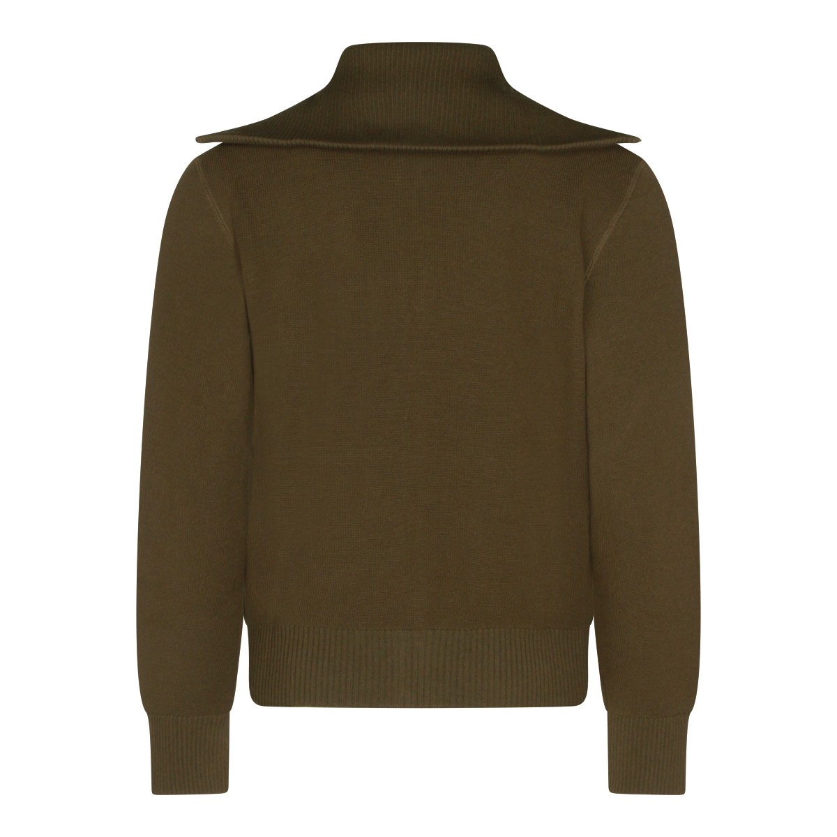 BROWN WOOL COTTON BLEND KNITWEAR