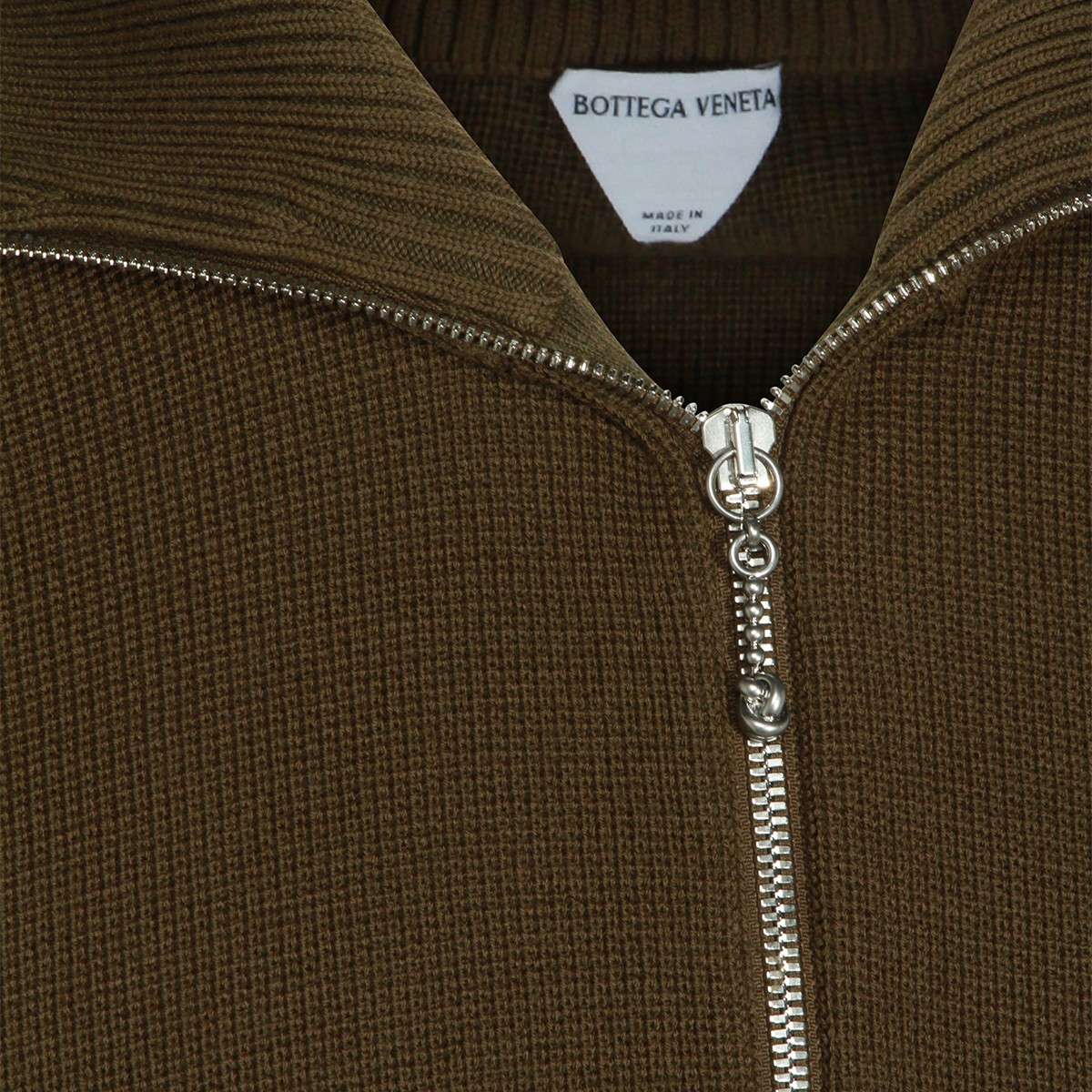 BROWN WOOL COTTON BLEND KNITWEAR
