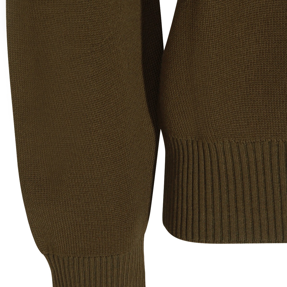 BROWN WOOL COTTON BLEND KNITWEAR