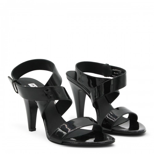 BLACK LEATHER SANDALS 2