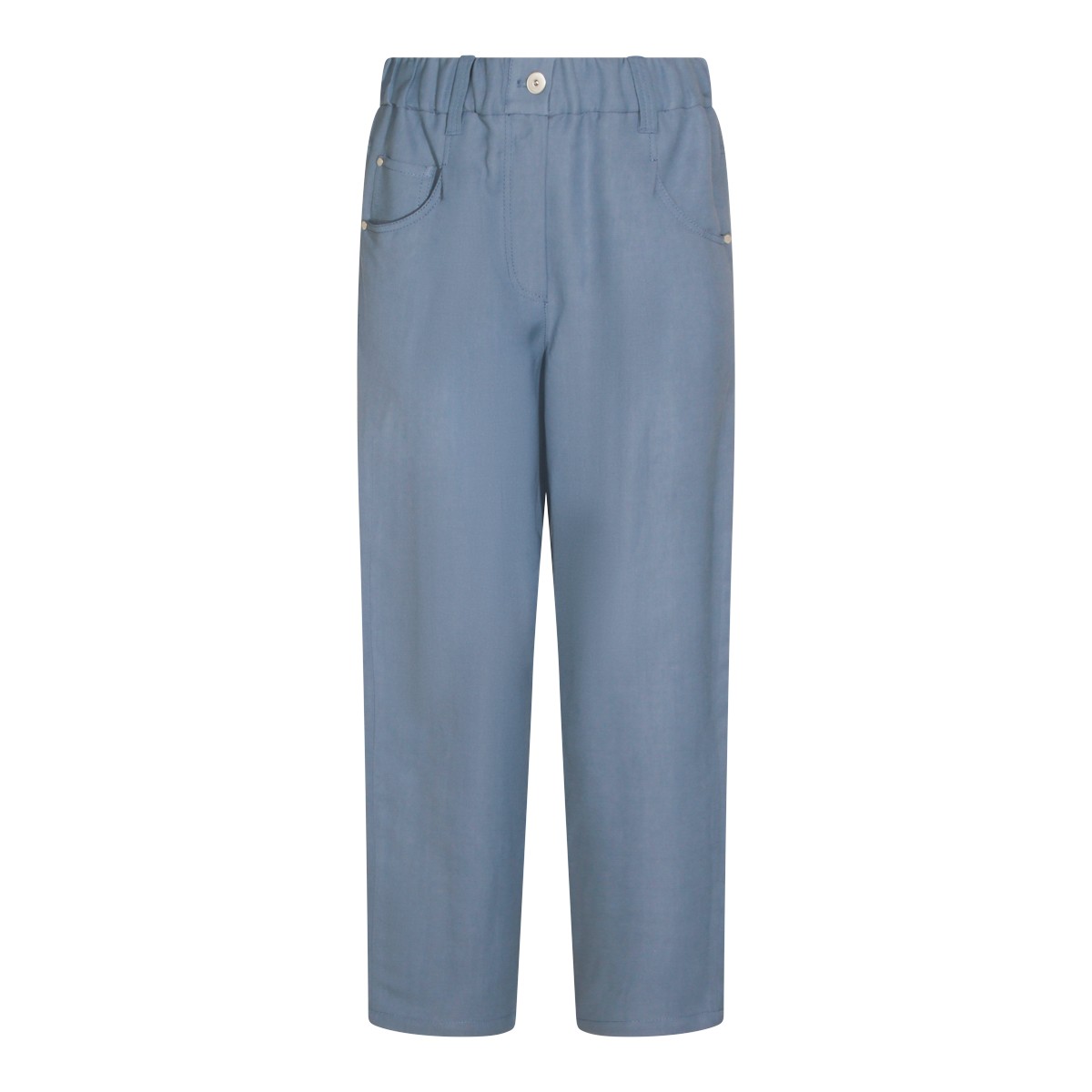 LIGHT BLUE VISCOSE LINEN BLEND PANT