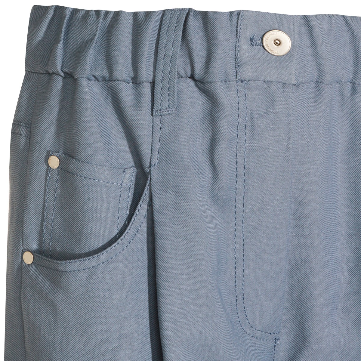 LIGHT BLUE VISCOSE LINEN BLEND PANT