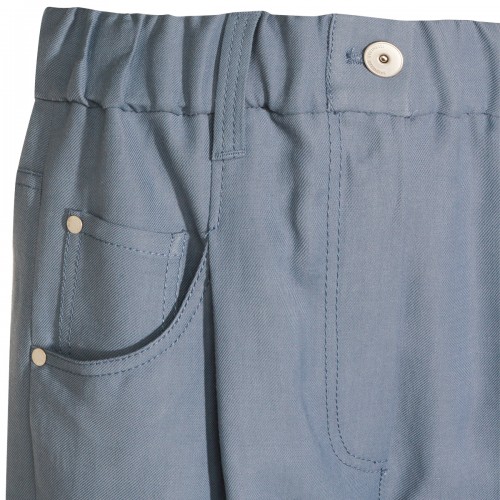 LIGHT BLUE VISCOSE LINEN BLEND PANT