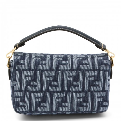 BLUE DENIM BAGUETTE CROSSBODY BAG