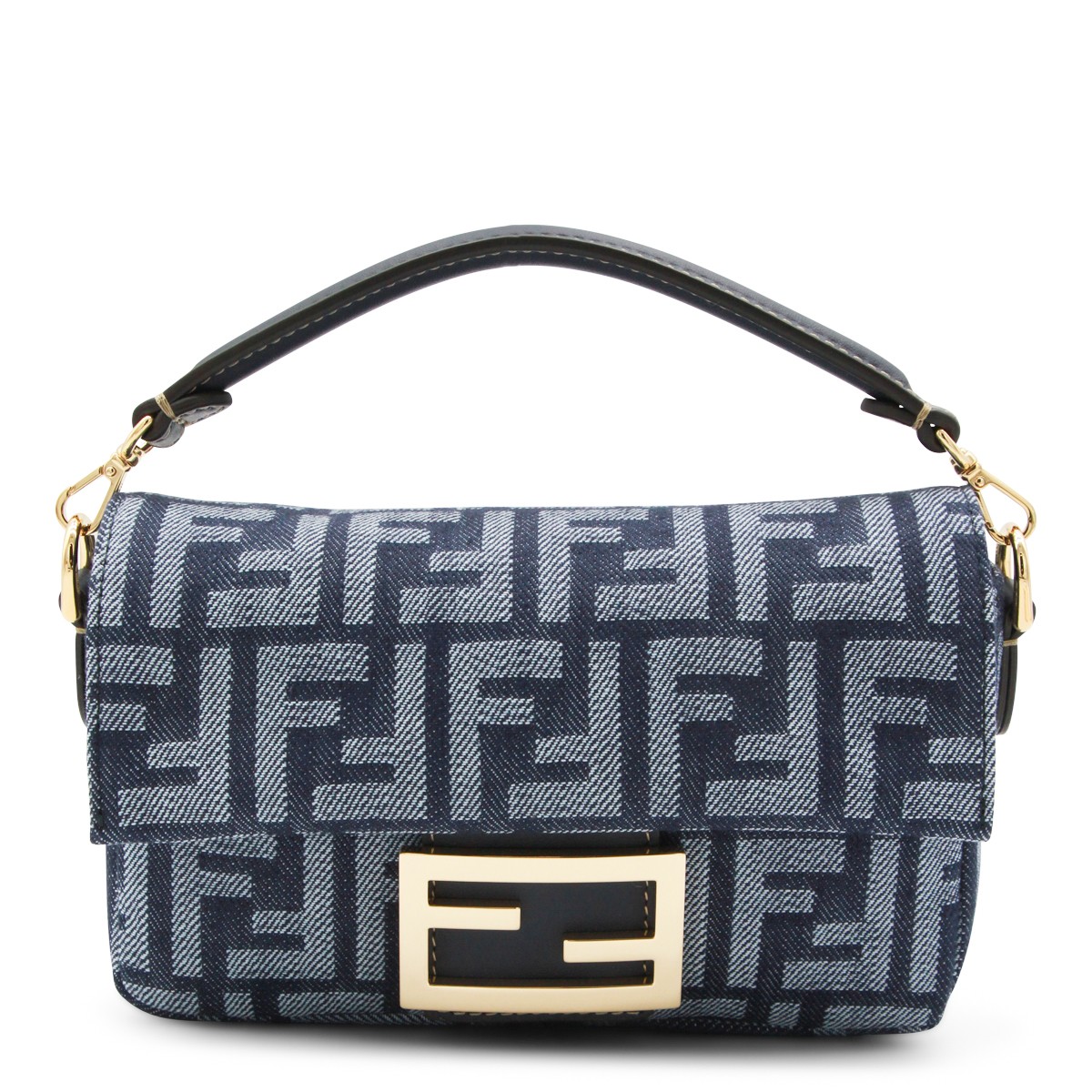 BLUE DENIM BAGUETTE CROSSBODY BAG