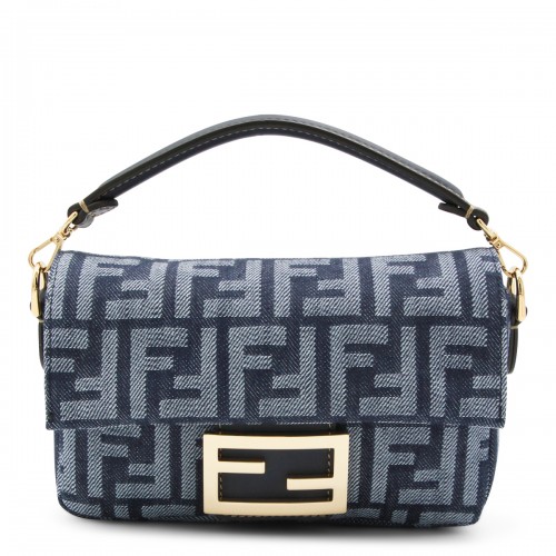 BLUE DENIM BAGUETTE CROSSBODY BAG