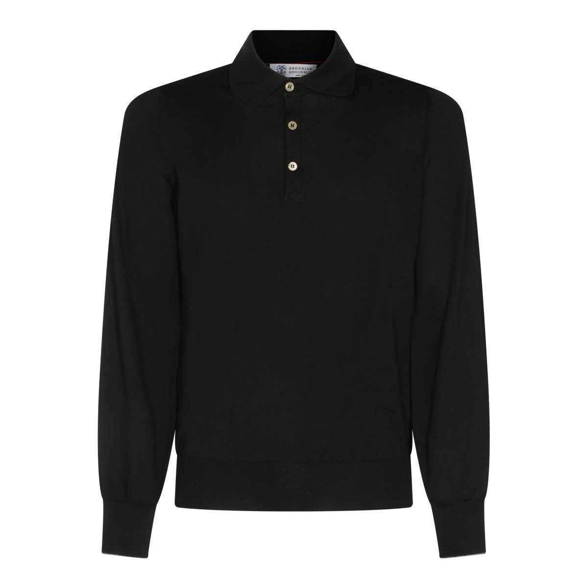 BLACK COTTON POLO SHIRT