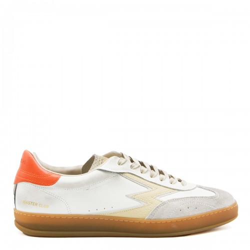 WHITE AND ORANGE LEATHER...