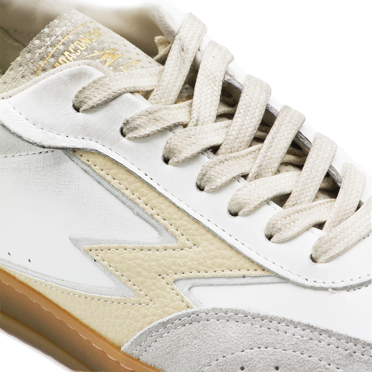 WHITE AND ORANGE LEATHER CLUB SNEAKERS