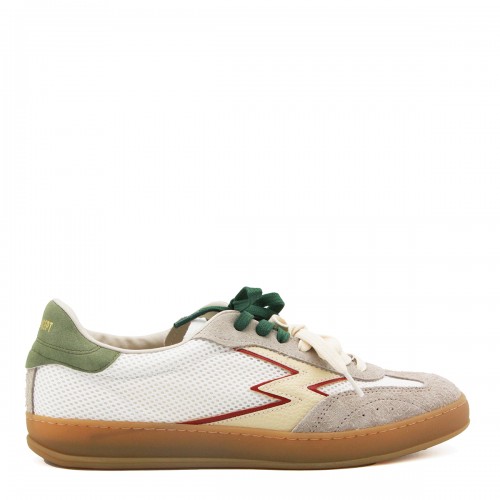 WHITE AND GREEN LEATHER CLUB SNEAKERS
