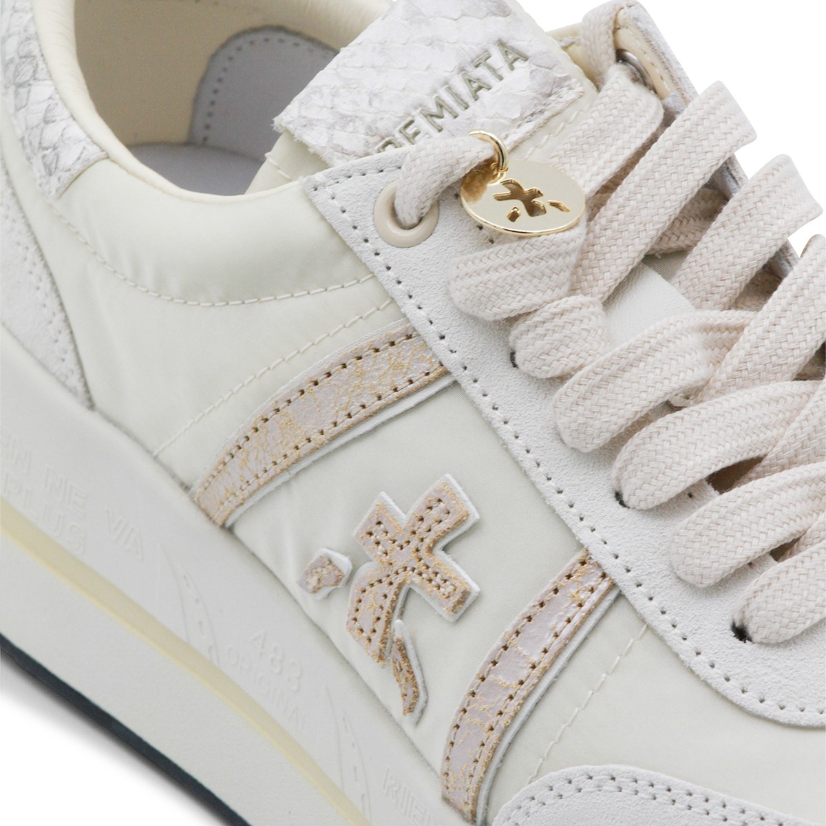WHITE LEATHER BETHCOIN SNEAKERS