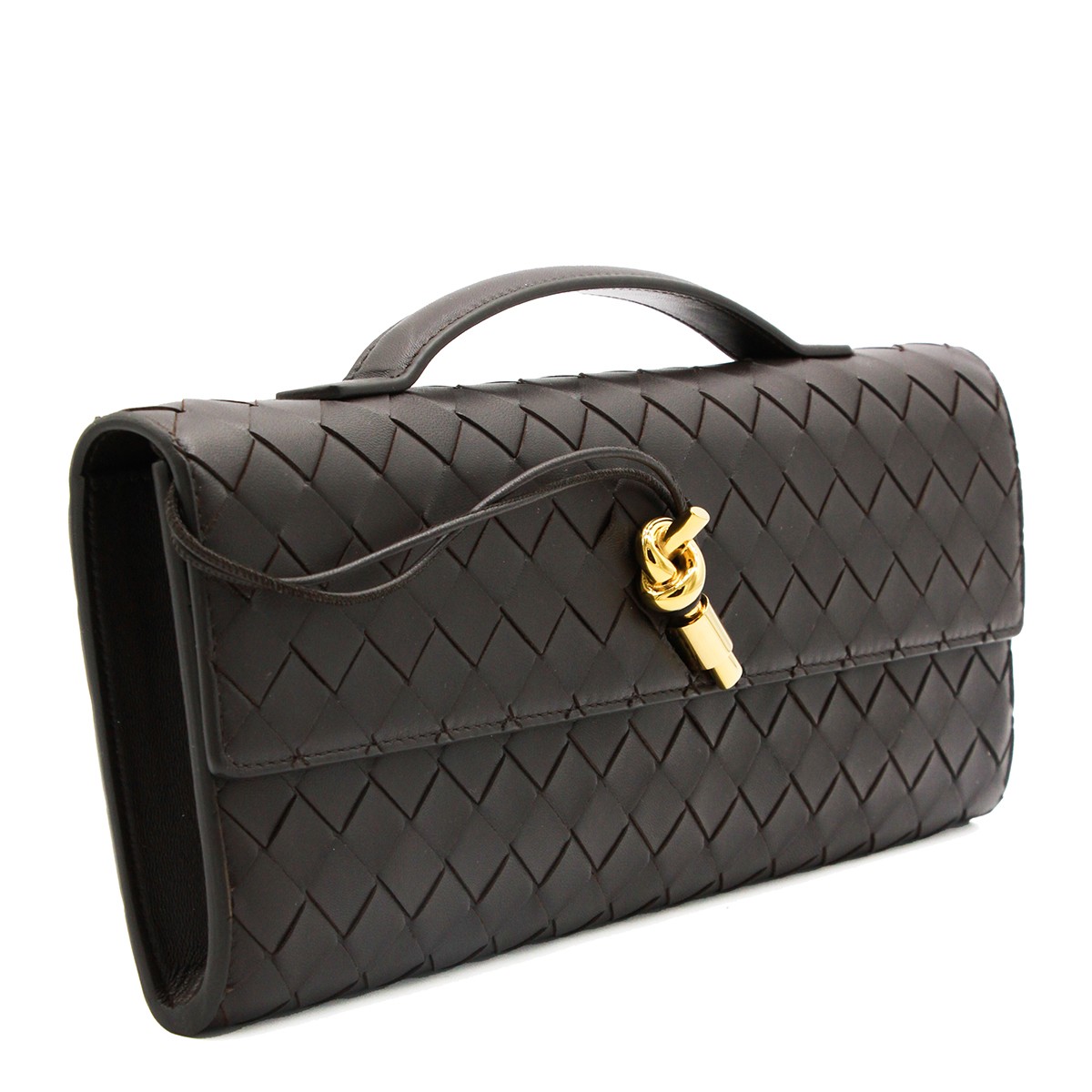 DARK BROWN LEATHER ANDIAMO BAG