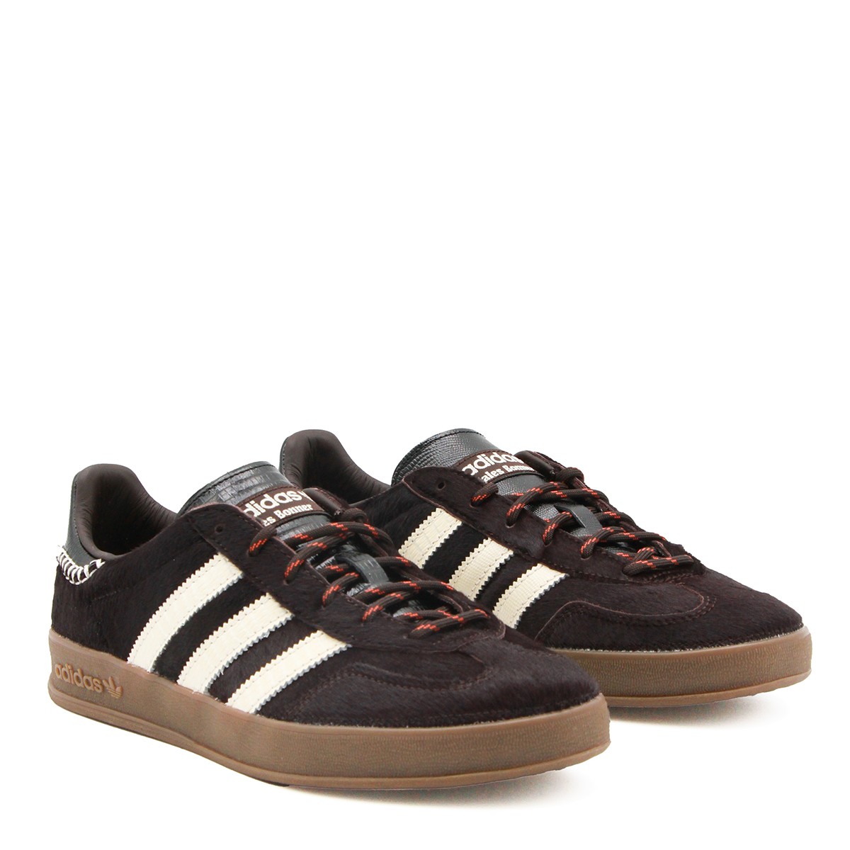 BROWN LEATHER GAZELLE PONY SNEAKERS