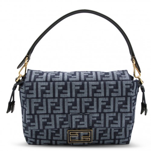 BLUE DENIM MAMMA BAGUETTE SHOULDER BAG