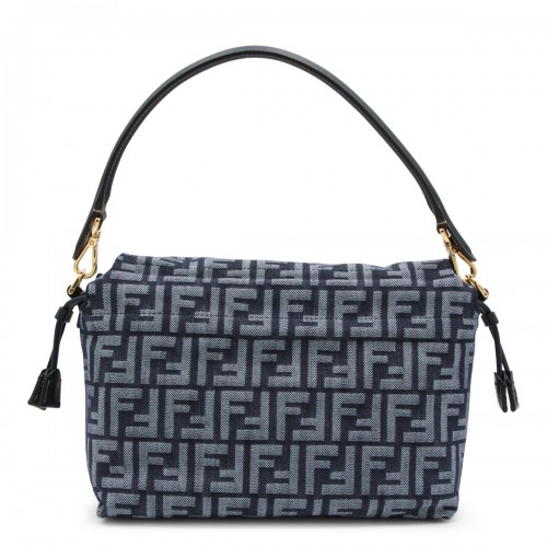 BLUE DENIM MAMMA BAGUETTE SHOULDER BAG