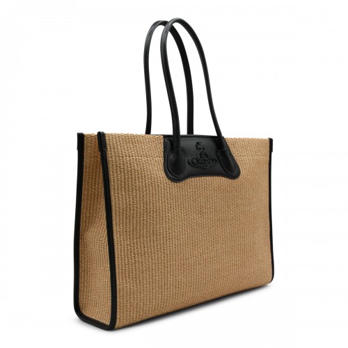 NATURAL AND BLACK COTTON TOTE 2