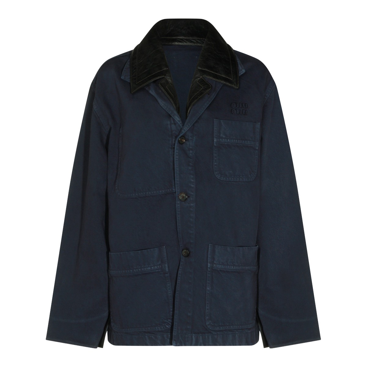BLUE COTTON CASUAL JACKET
