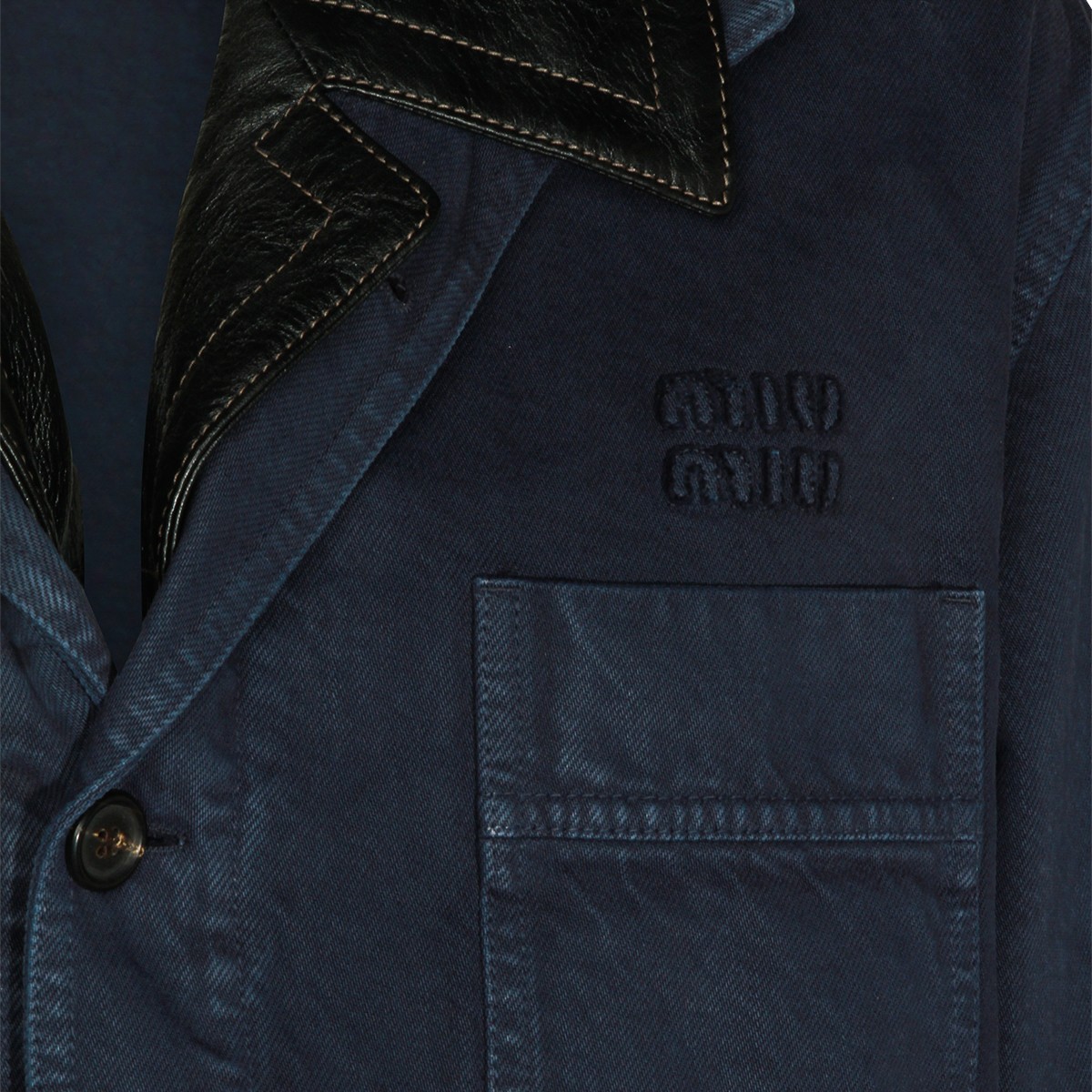 BLUE COTTON CASUAL JACKET