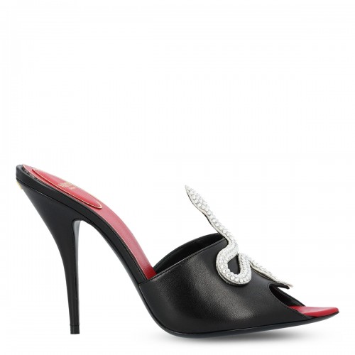 BLACK LEATHER SANDALS