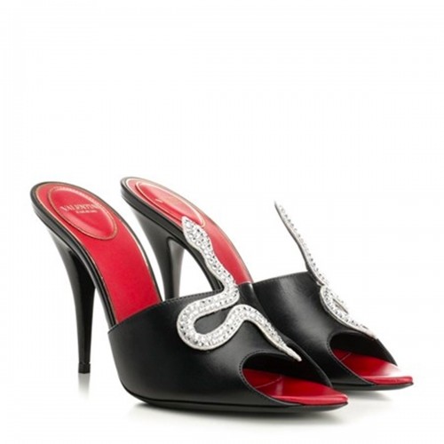 BLACK LEATHER SANDALS 2