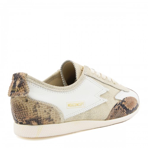 WHITE AND BEIGE LEATHER IKIGAI SNEAKERS