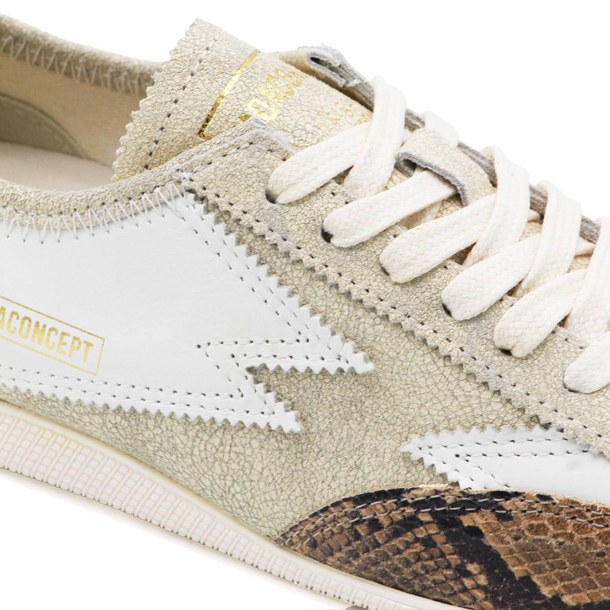 WHITE AND BEIGE LEATHER IKIGAI SNEAKERS