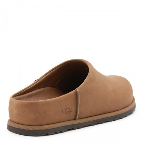 DARK BEIGE LEATHER OTZO FLATS