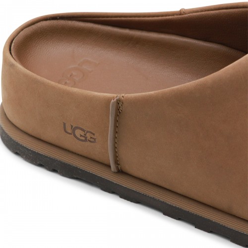 DARK BEIGE LEATHER OTZO FLATS