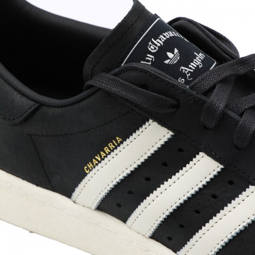BLACK AND WHITE LEATHER SUPERSTAR SNEAKERS