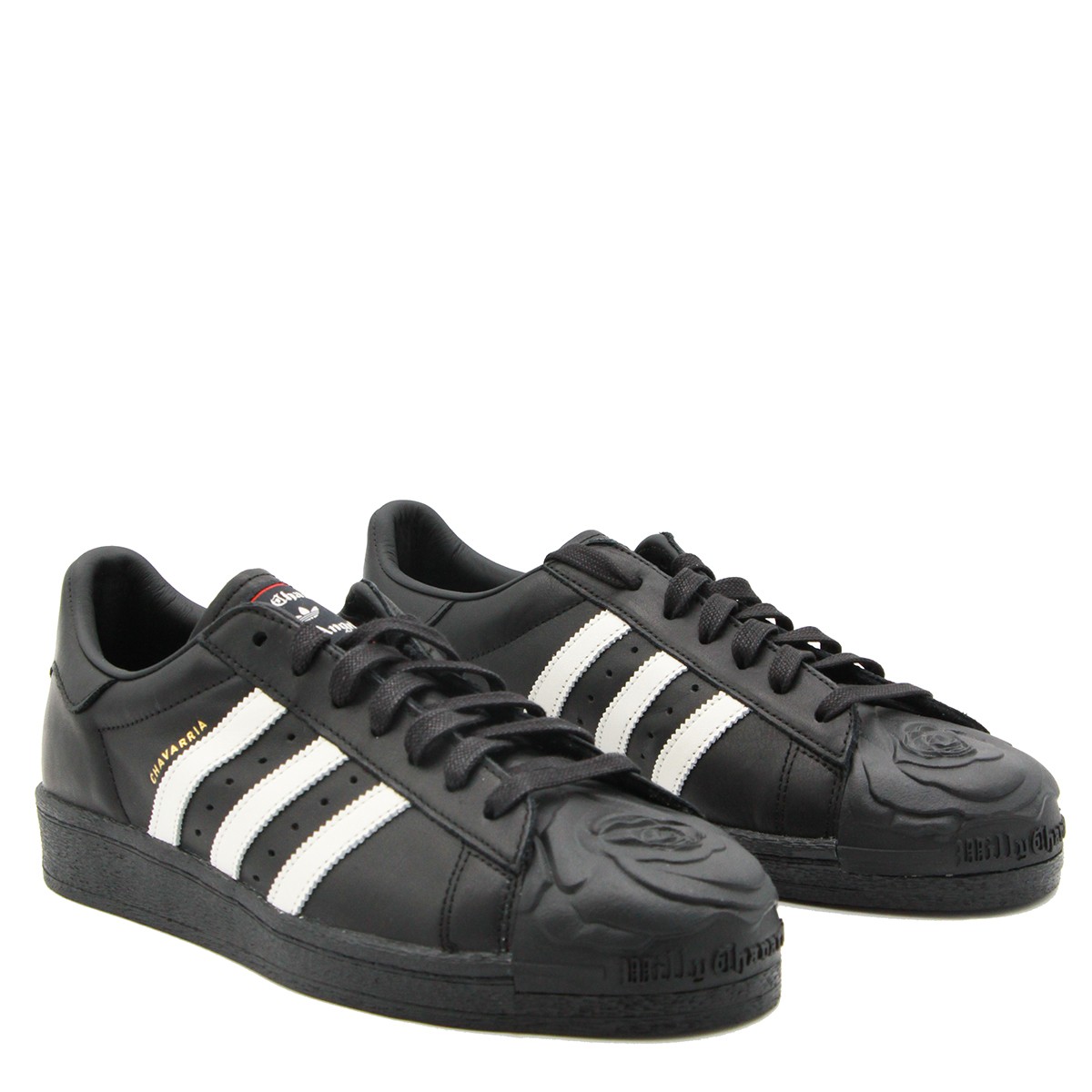 BLACK LEATHER SUPERSTAR SNEAKERS