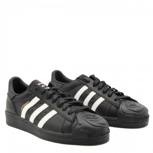 BLACK LEATHER SUPERSTAR SNEAKERS