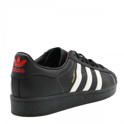 BLACK LEATHER SUPERSTAR SNEAKERS