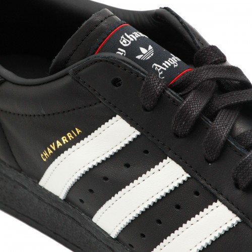 BLACK LEATHER SUPERSTAR SNEAKERS