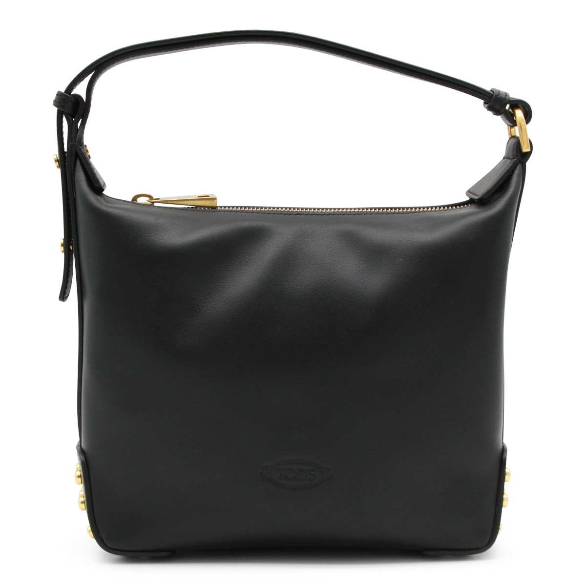 BLACK LEATHER SHOULDER BAG