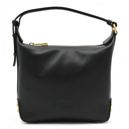 BLACK LEATHER SHOULDER BAG