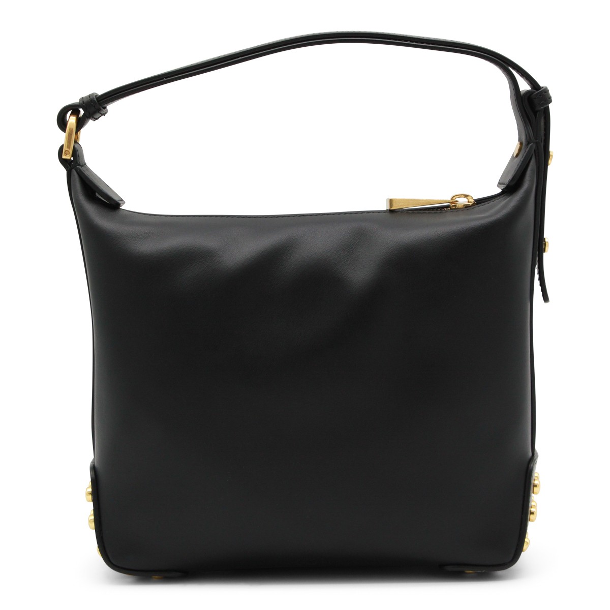 BLACK LEATHER SHOULDER BAG