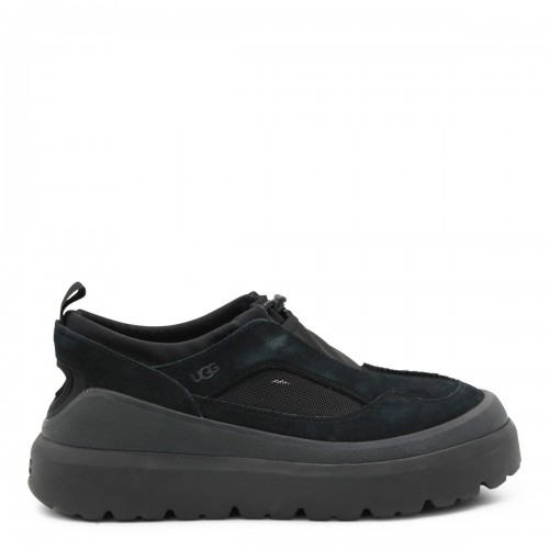 BLACK LEATHER HERITAGE UTILITY AXOID SNEAKERS