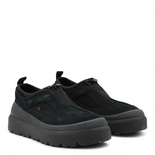 BLACK LEATHER HERITAGE UTILITY AXOID SNEAKERS