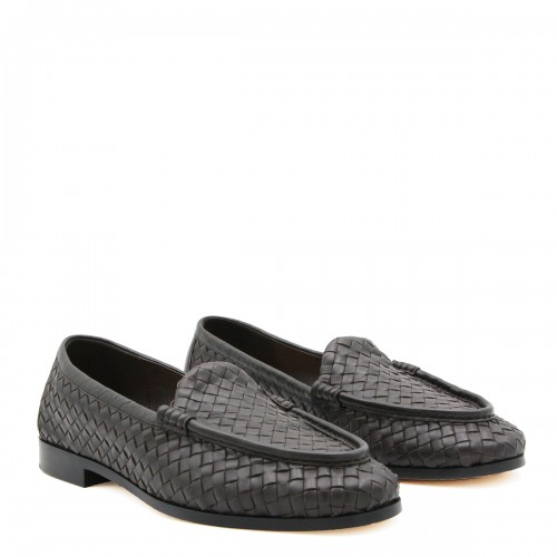 DARK BROWN LEATHER FLATS