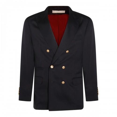 BLUE SILK AND LINEN BLAZER