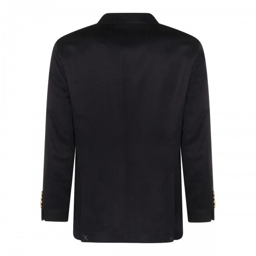 BLUE SILK AND LINEN BLAZER 2