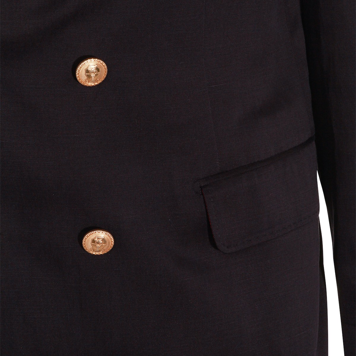 BLUE SILK AND LINEN BLAZER