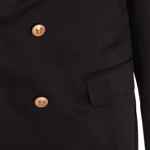 BLUE SILK AND LINEN BLAZER